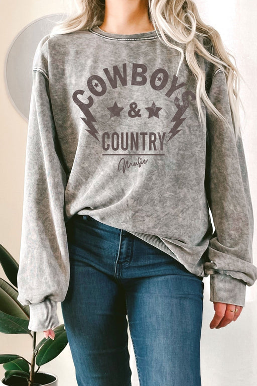 Cowboys Country Music Mineral Terry Sweatshirts - LECCE