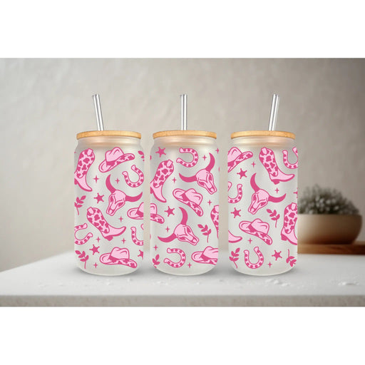 Cowgirl | 20 oz Glass Tumbler with Bamboo Lid & Straw - LECCE