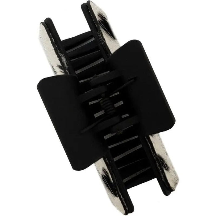 Cowhide Patterned Genuine Leather Hair Claw Clips - LECCE
