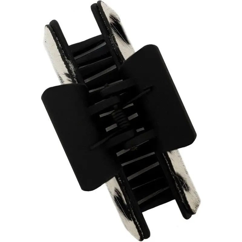 Cowhide Patterned Genuine Leather Hair Claw Clips - LECCE