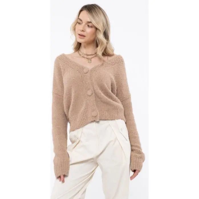 Cozy Button Up Sweater - LECCE