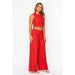 Crinkle Textured Cropped Top 2pc Loungewear Set - LECCE