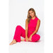 Crinkle Textured Cropped Top 2pc Loungewear Set - LECCE