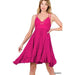Crochet lace asymmetric ruffle trim cami dress - LECCE
