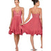 Crochet lace asymmetric ruffle trim cami dress - LECCE