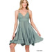 Crochet lace asymmetric ruffle trim cami dress - LECCE