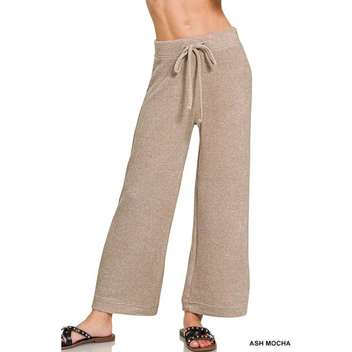 Cropped Soft Brushed Hacci Drawstring Pants - LECCE