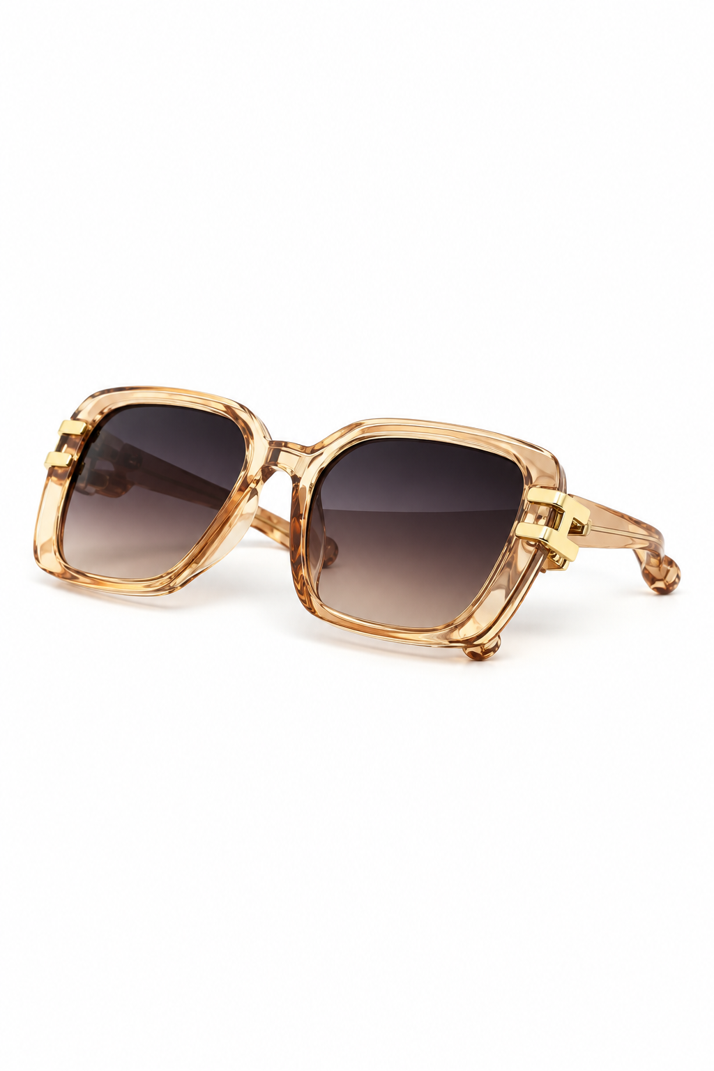 Oversized Square Fashion Cross-Hatched Sunglasses