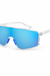 Cross Island clear frame blue mirror sunglasses on white background