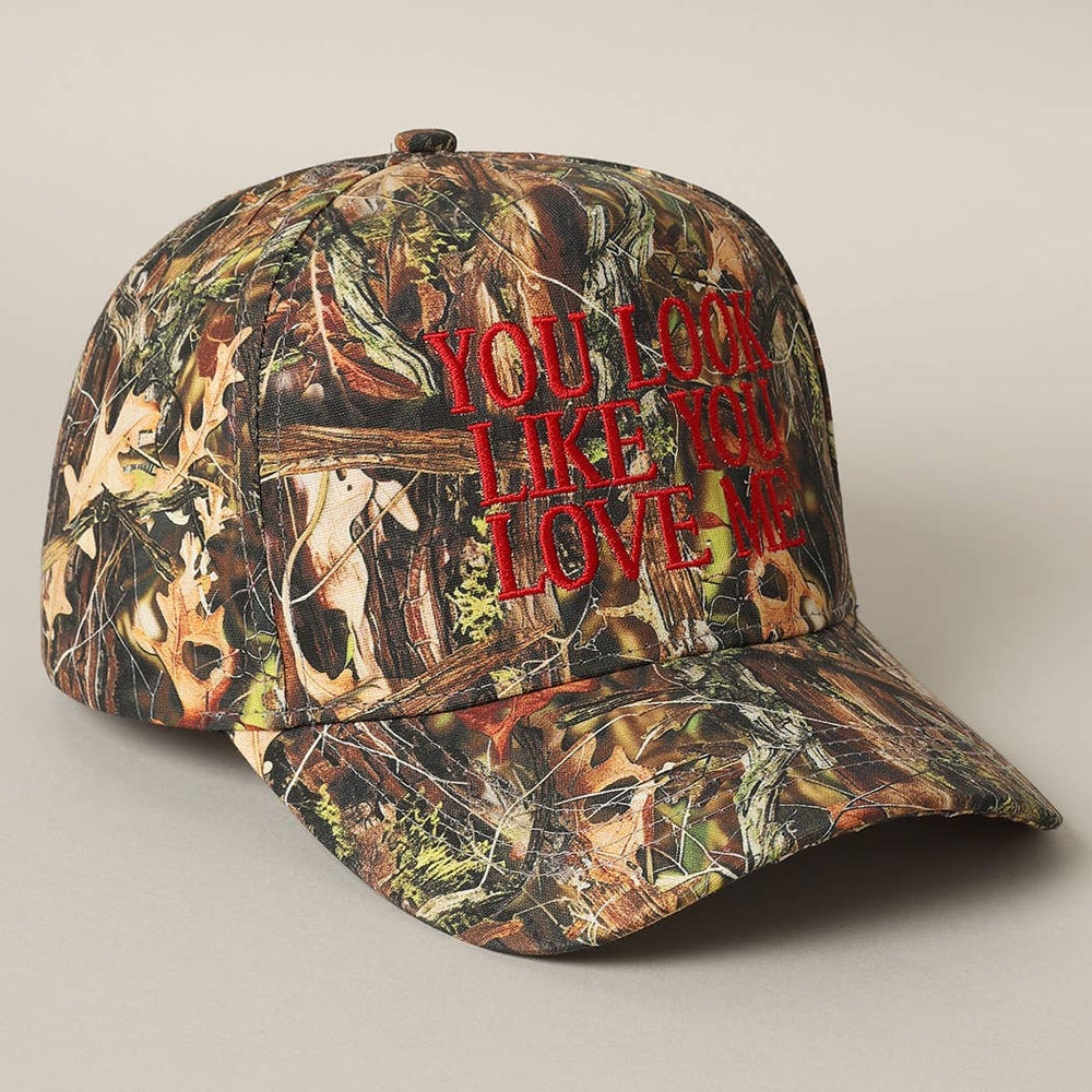 You Look Like You Love Me Embroidery Camo Hat Fashion City