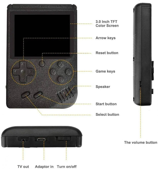Retro Handheld Games Console with 400 Classic Games BARSUPPLY