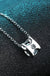Dainty Moissanite Pendant Necklace in 925 Sterling Silver 2.0ct - LECCE