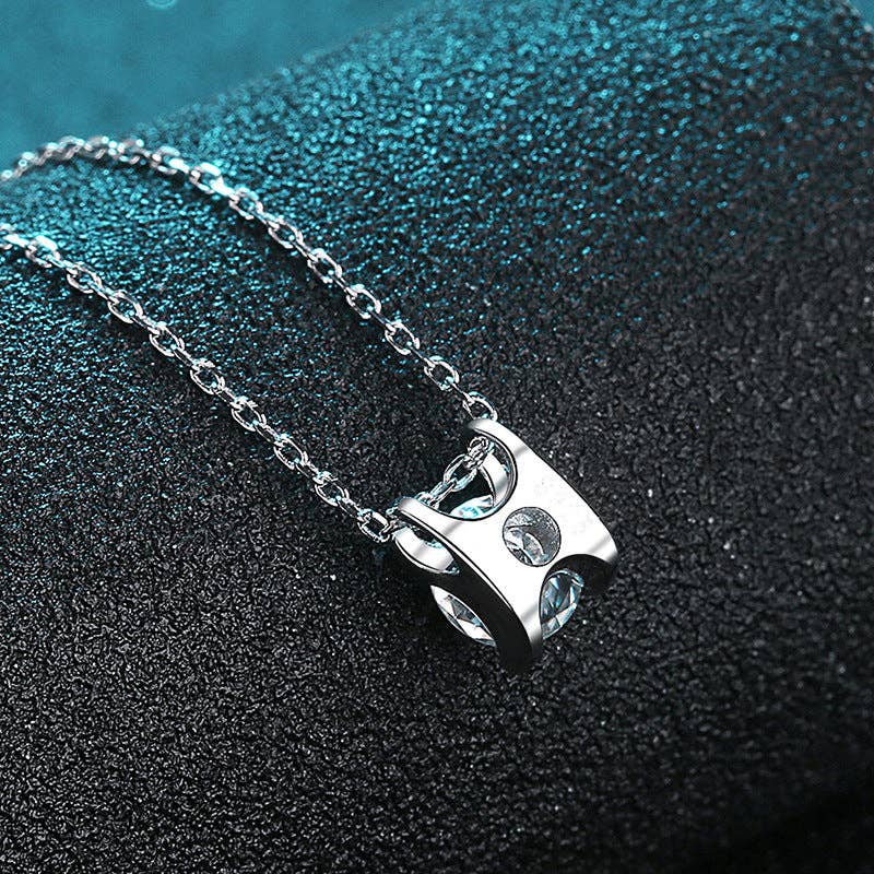 Dainty Moissanite Pendant Necklace in 925 Sterling Silver 2.0ct - LECCE