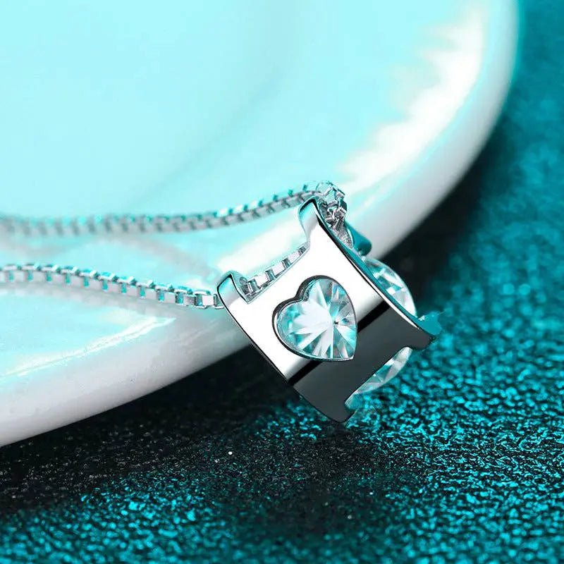 Dainty Moissanite Pendant Necklace in 925 Sterling Silver 2.0ct - LECCE