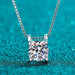 Dainty Moissanite Pendant Necklace in 925 Sterling Silver 2.0ct - LECCE