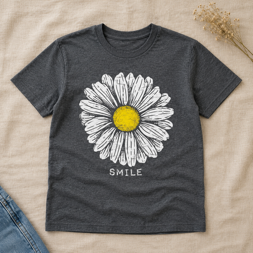 Daisy Smile T-shirt flat lay
