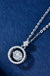 Dancing Moissanite Charm Necklace in 925 Sterling Silver 1.0ct - LECCE