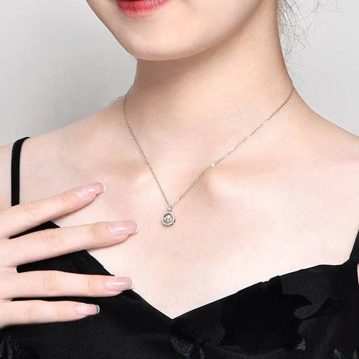 Dancing Moissanite Charm Necklace in 925 Sterling Silver 1.0ct - LECCE