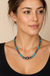 Navajo and Turquoise Beads Necklace Lunar Deer