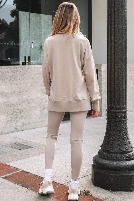Oversize Sweatshirt  & Ribbed Leggings Set