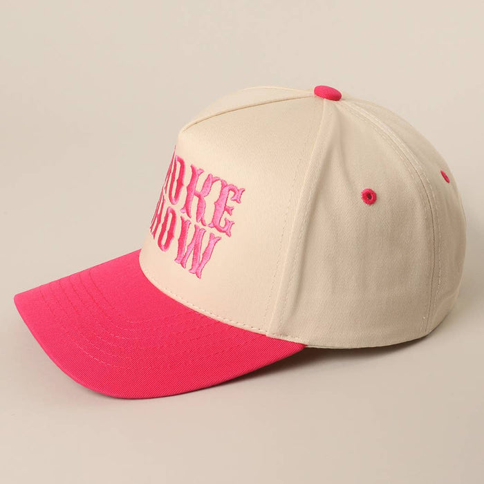 SMOKE SHOW Typographic Embroidery Baseball Cap Fashion City