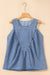 Denim Pleated Patchwork Sleeveless Top - LECCE