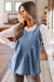 Denim Pleated Patchwork Sleeveless Top - LECCE