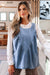 Denim Pleated Patchwork Sleeveless Top - LECCE