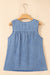 Denim Pleated Patchwork Sleeveless Top - LECCE