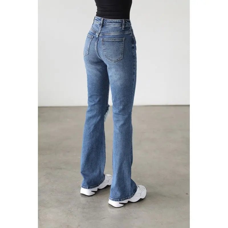 Distressed Flare Jeans - LECCE
