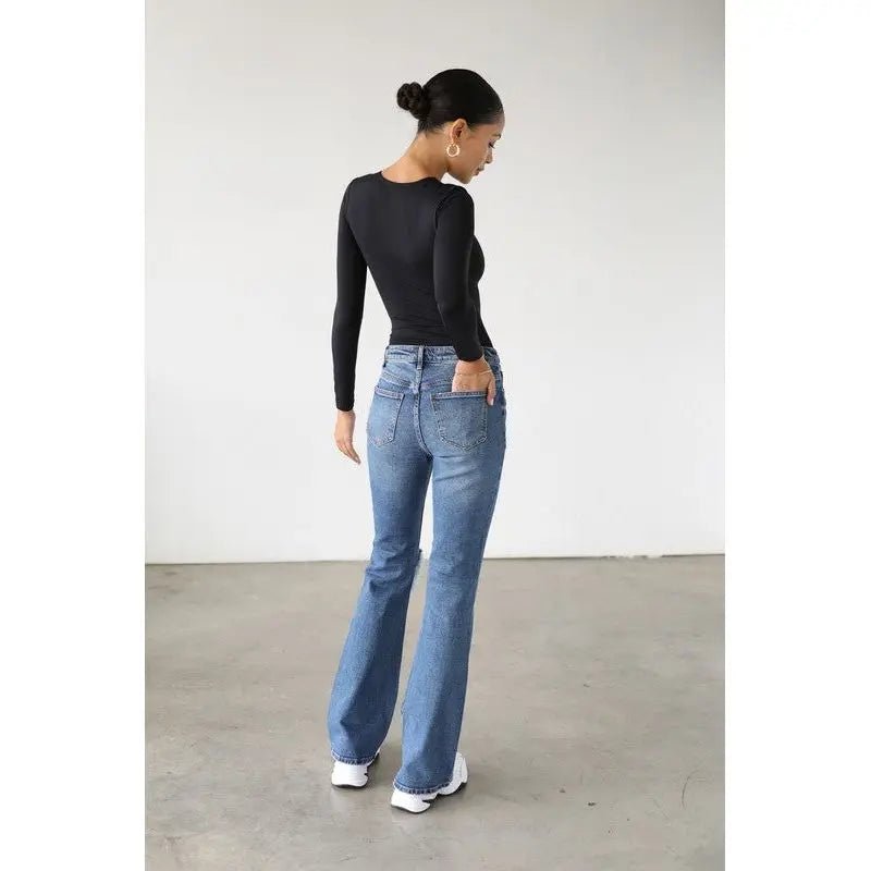 Distressed Flare Jeans - LECCE