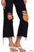 Distressed Knee Flare Crop High - waist Pants - LECCE