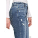 Distressed Knee Flare Denim Pants - LECCE