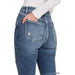 Distressed Knee Flare Denim Pants - LECCE