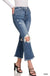 Distressed Knee Flare Denim Pants - LECCE