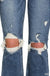 Distressed Knee Flare Denim Pants - LECCE