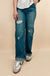 Distressed Straight Leg Denim Jeans - LECCE