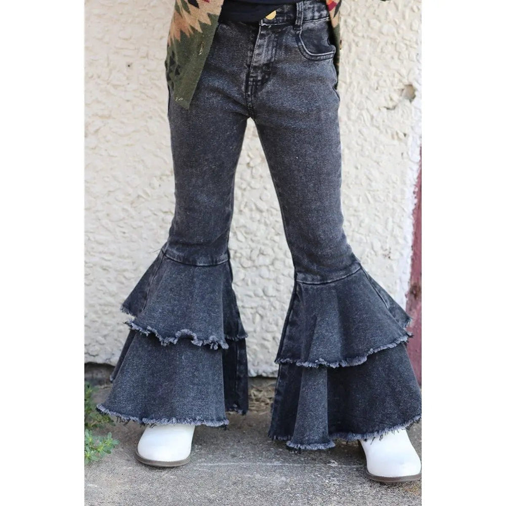 Double Layer Denim Bell Pants - LECCE