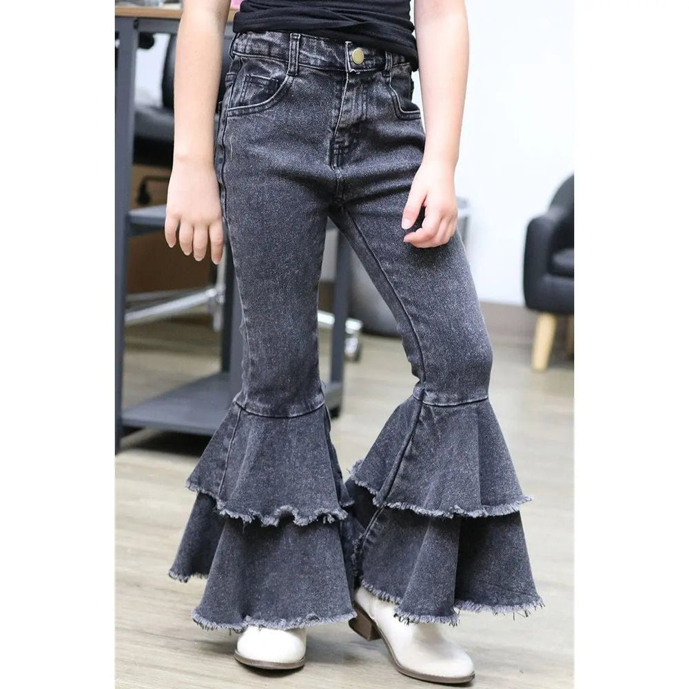 Double Layer Denim Bell Pants - LECCE
