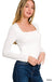 Double Layered Square Neck Fitted Long Sleeve Top - LECCE