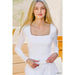 Double Layered Square Neck Fitted Long Sleeve Top - LECCE