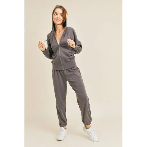 Draped Fleece - Lined Hoodie & Jogger Set - LECCE