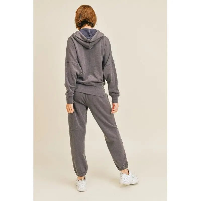 Draped Fleece - Lined Hoodie & Jogger Set - LECCE