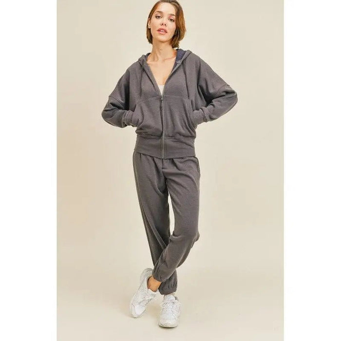 Draped Fleece - Lined Hoodie & Jogger Set - LECCE