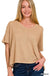 Drop Shoulder Short Sleeve Jacquard Sweater - LECCE