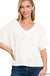 Drop Shoulder Short Sleeve Jacquard Sweater - LECCE