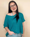 Drop Shoulder Short Sleeve Jacquard Sweater - LECCE