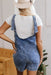 Dusk Blue Sleeveless U Neck Patched Pocket Denim Romper - LECCE