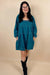 Dusk Blue Square Neck Side Pockets Loose Fit Denim Mini Dress - LECCE