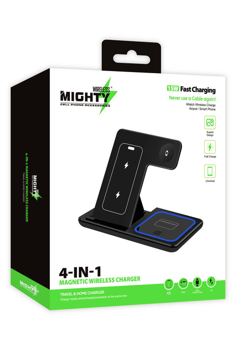 Mighty 4 in 1 Fast Charging Magnetic Wireless Charger MK29